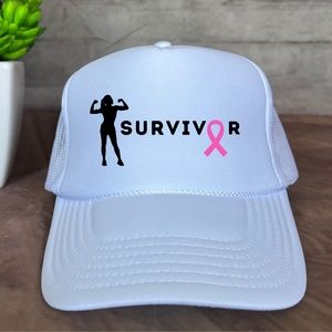 Breast Cancer Survivor Trucker Hat, Survivor Pink Ribbon Trucker Hat OTTO hat